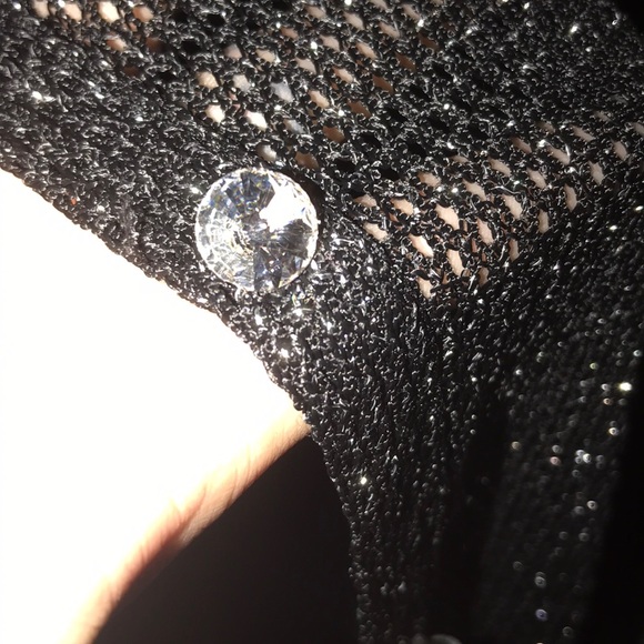 Sheer Sparkly Cardigan Sweater w Diamond Buttons - Picture 3 of 5